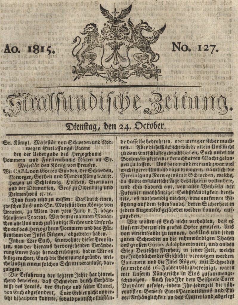 Ausgabe vom Dienstag, den 24. Oktober 1815.