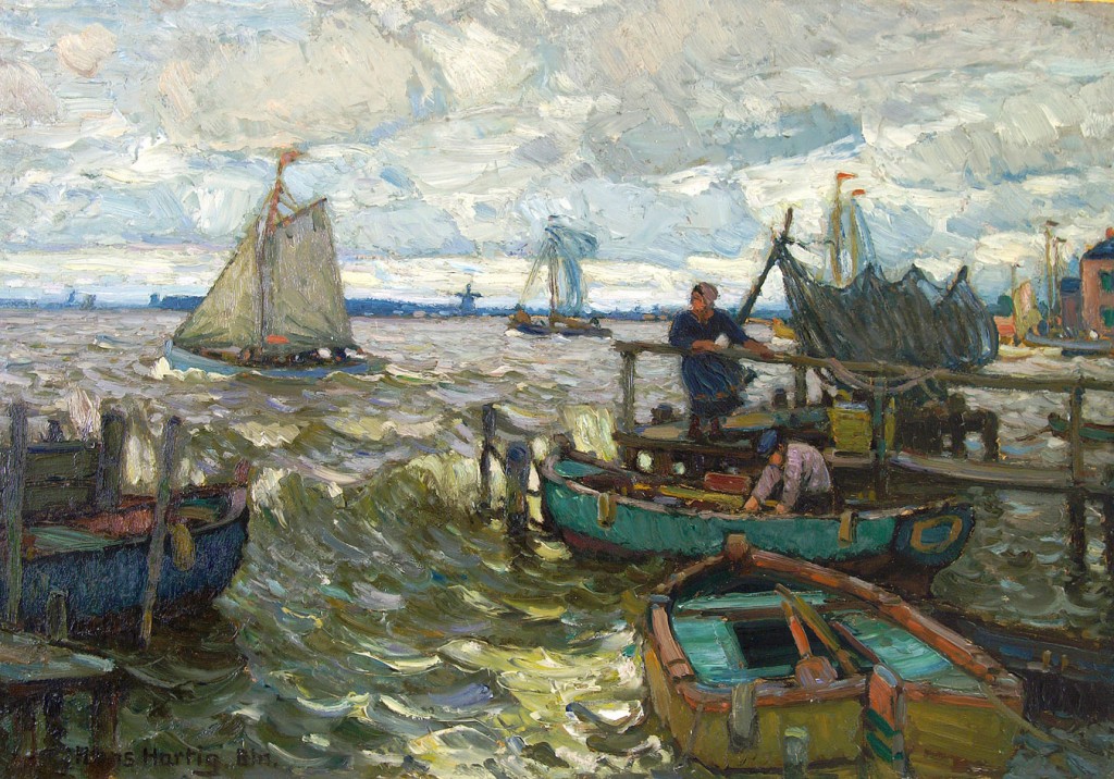 Hans Hartig, Im Hafen von Neuwarp,1916, Privatsammlung Potsdam